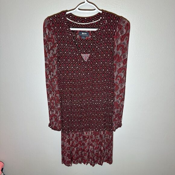 Maeve Anthropologie Boho Peasant Dress XS Midi Dress Patchwork Tiered - Picture 1 of 15